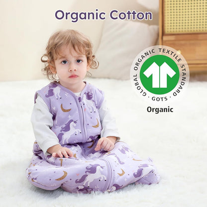 Yoofoss Baby Sleep Sack - 100% Organic Cotton Wearable Blanket for 6-12 Months | TOG 2.5, 2-Way Zipper
