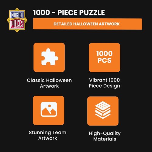 MasterPieces Halloween Glow In The Dark Jigsaw Puzzle - 1000 Piece Haunted House Design | Spooky Family Game 19.25” x 26.75”