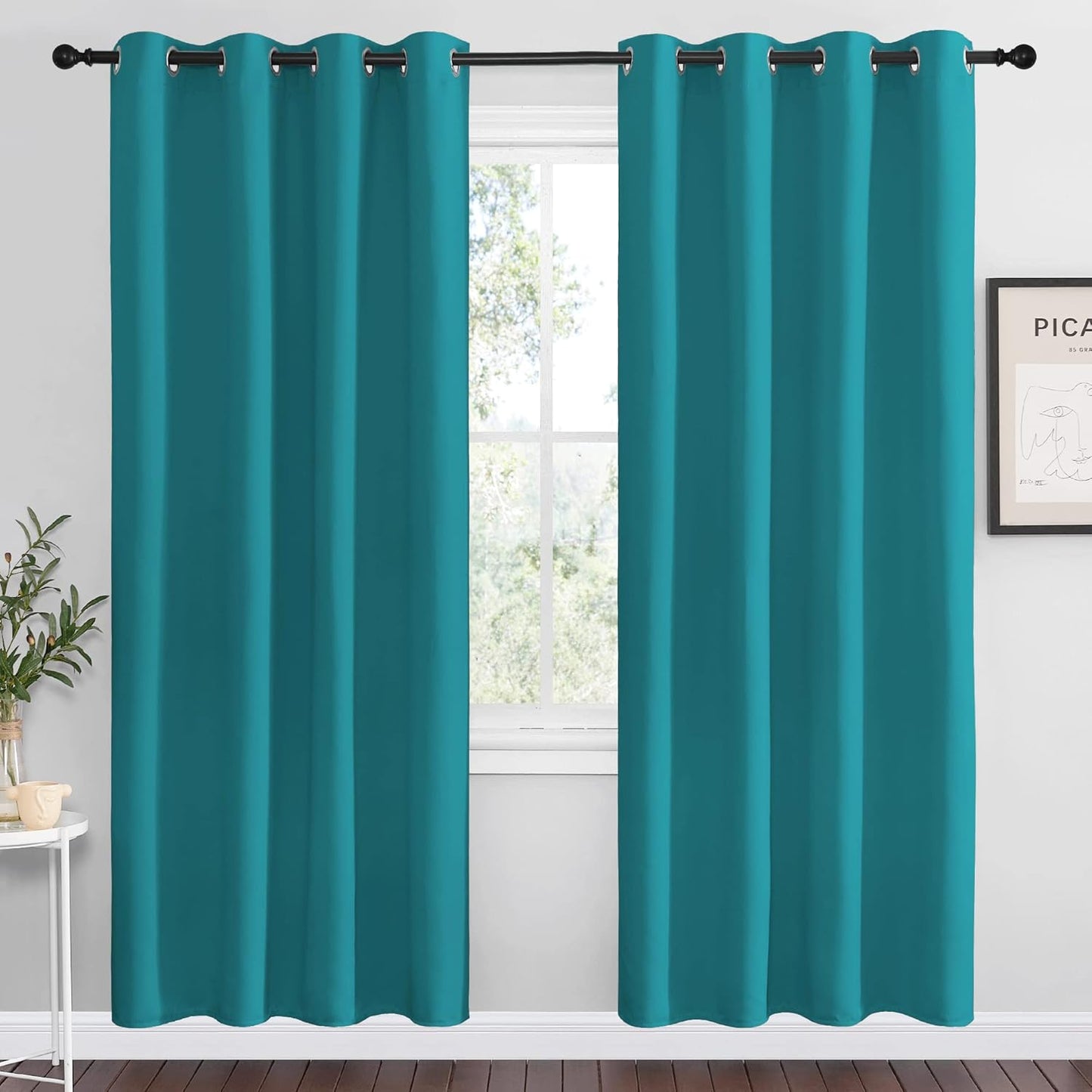 NICETOWN Blackout Curtains - Thermal Insulated Room Darkening Panels | 78 Inch Length, Peacock Teal, 2 Pieces