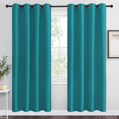 NICETOWN Blackout Curtains - Thermal Insulated Room Darkening Panels | 78 Inch Length, Peacock Teal, 2 Pieces