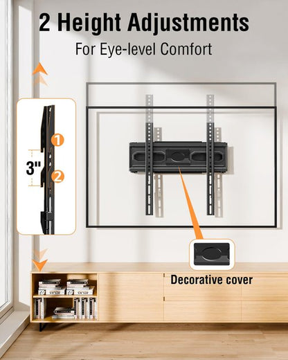 EconoMe TV Wall Mount for Most 26-65 inch tvs, Full Motion TV Mount Swivel and Tilt, Wall Mount Bracket Max VESA 400x400mm, Holds up to 99 lbs, Fits 12” 16" Wood Studs.