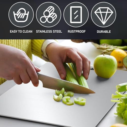 Tavano Cutting Board, Tavano Titanium Cutting Boards for Kitchen, Double Sided Rustproof Non-stick Cutting Board, Non-porous Slip and Easy to Clean (M: 13.38 * 9.05in)