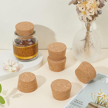 OLYCRAFT 6Pcs Large Cork Stoppers 1.7-2 Inch Cork Bottle Stoppers Tapered Corks Plugs Corks Canning Jar Lids Wood Tapered Plugs Wooden Taper Stopper for Kitchen Mason Jars Wedding Favor Canning