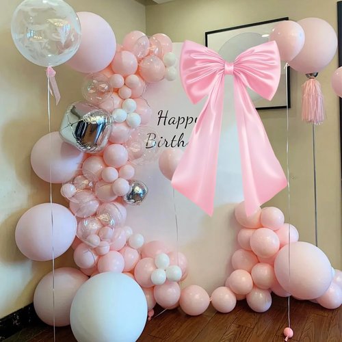 Large Pink Bow Decor - Birthday Party Backdrop & Wall Decorations | Perfect for Weddings & Showers