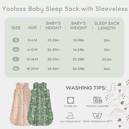 Yoofoss Fleece Baby Sleep Sack - 2 Pack 1.5 Tog Wearable Blanket for 6-12 Months | Soft & Lightweight
