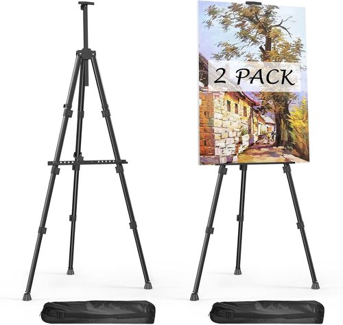 Aredy 66" Art Easel - Portable Metal Easel Stand for Canvas Painting | 2 Pack