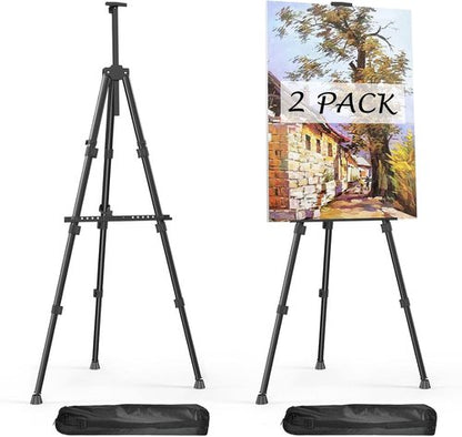 Aredy 66" Art Easel - Portable Metal Easel Stand for Canvas Painting | 2 Pack