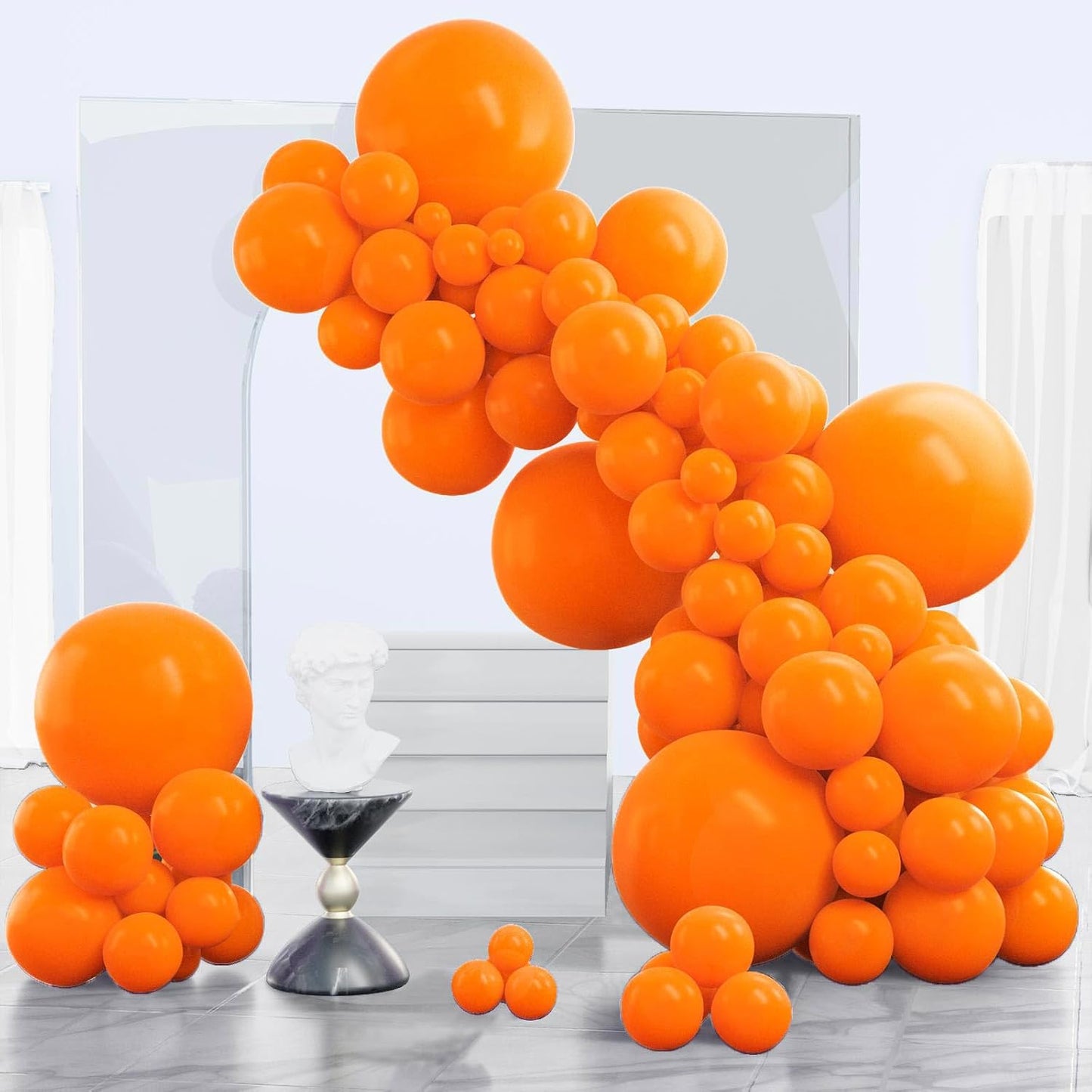 PartyWoo Orange Balloons - 140-Piece Matte Fall Balloon Arch Kit for Thanksgiving & Baby Showers