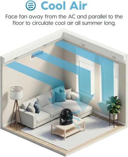 IRIS USA WOOZOO Desk Fan - Oscillating Air Circulator with 3 Speeds & 112° Tilt - Quiet & Compact for Bedroom, Office, Black