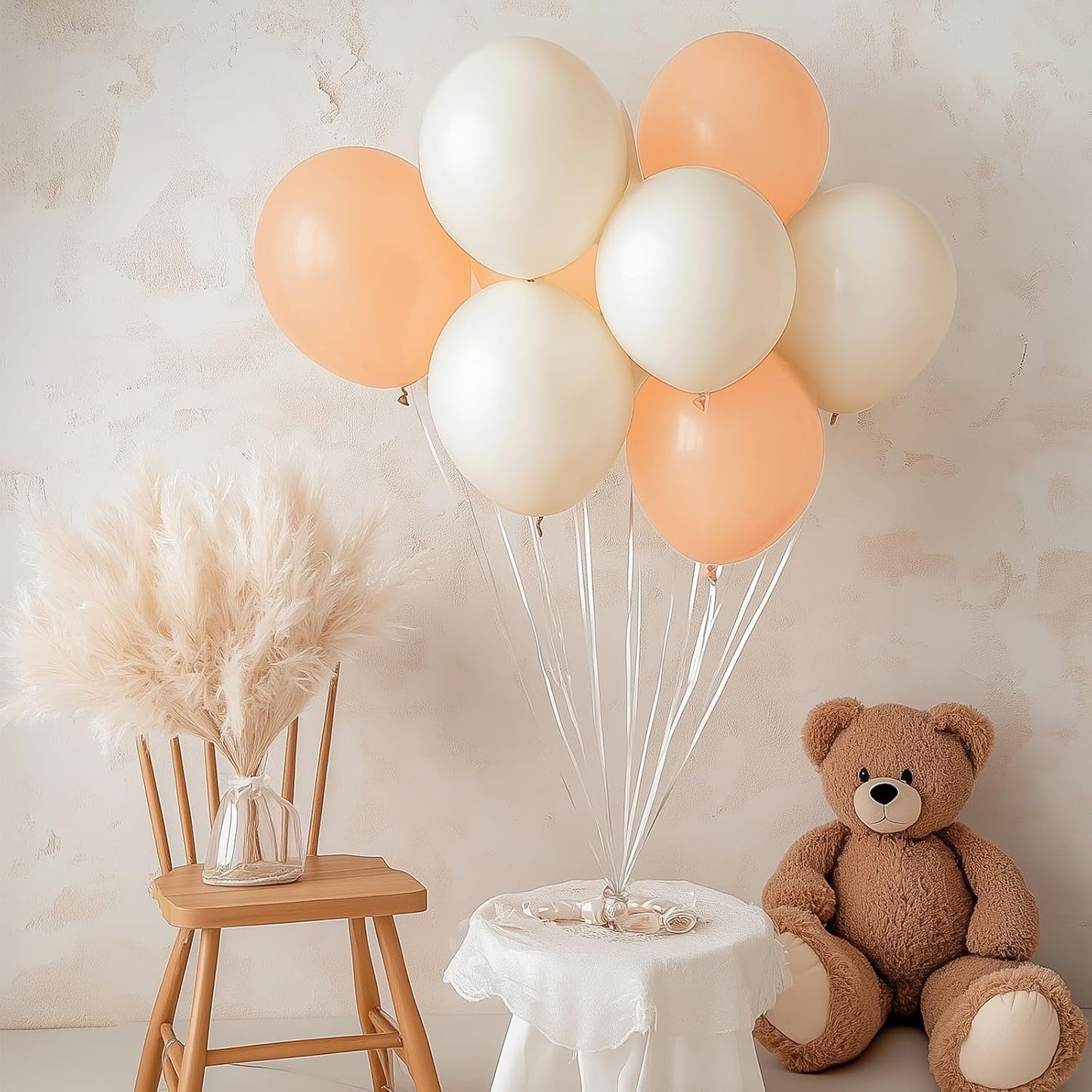 RUBFAC Nude Balloon Garland Kit - 129pcs in Various Sizes | Boho Beige & Apricot for Parties & Events