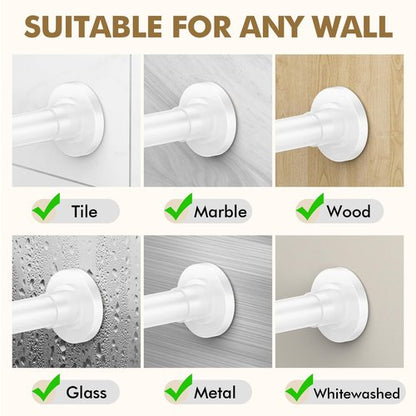 GXOACKJ White Shower Curtain Rods - 31-80 Inch Spring Tension Shower Rods for Bathroom, Adjustable, No Drilling, No Rust, Stainless Steel