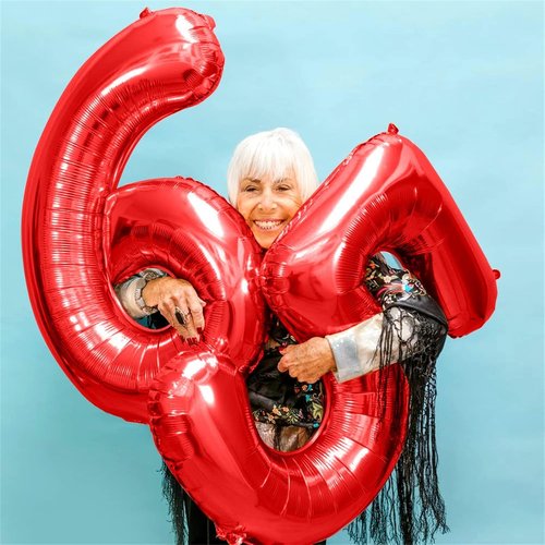 40 Inch Red Number 5 Balloon - Self-Inflating Foil Helium Balloon for Birthdays & Anniversaries