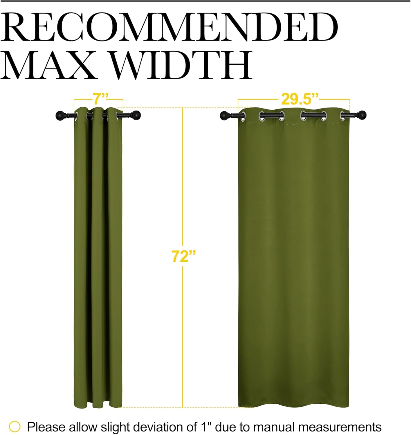 NICETOWN Blackout Curtain Panels - Thermal Insulated Draperies for Bedroom | Olive Green, 34 x 72 Inch (One Pair)