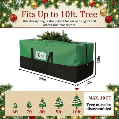 Christmas Tree Storage Bag by [Brand Name] - Heavy Duty 600D Oxford Container for 10-12 Ft Trees | Durable Handles & Transparent Pocket