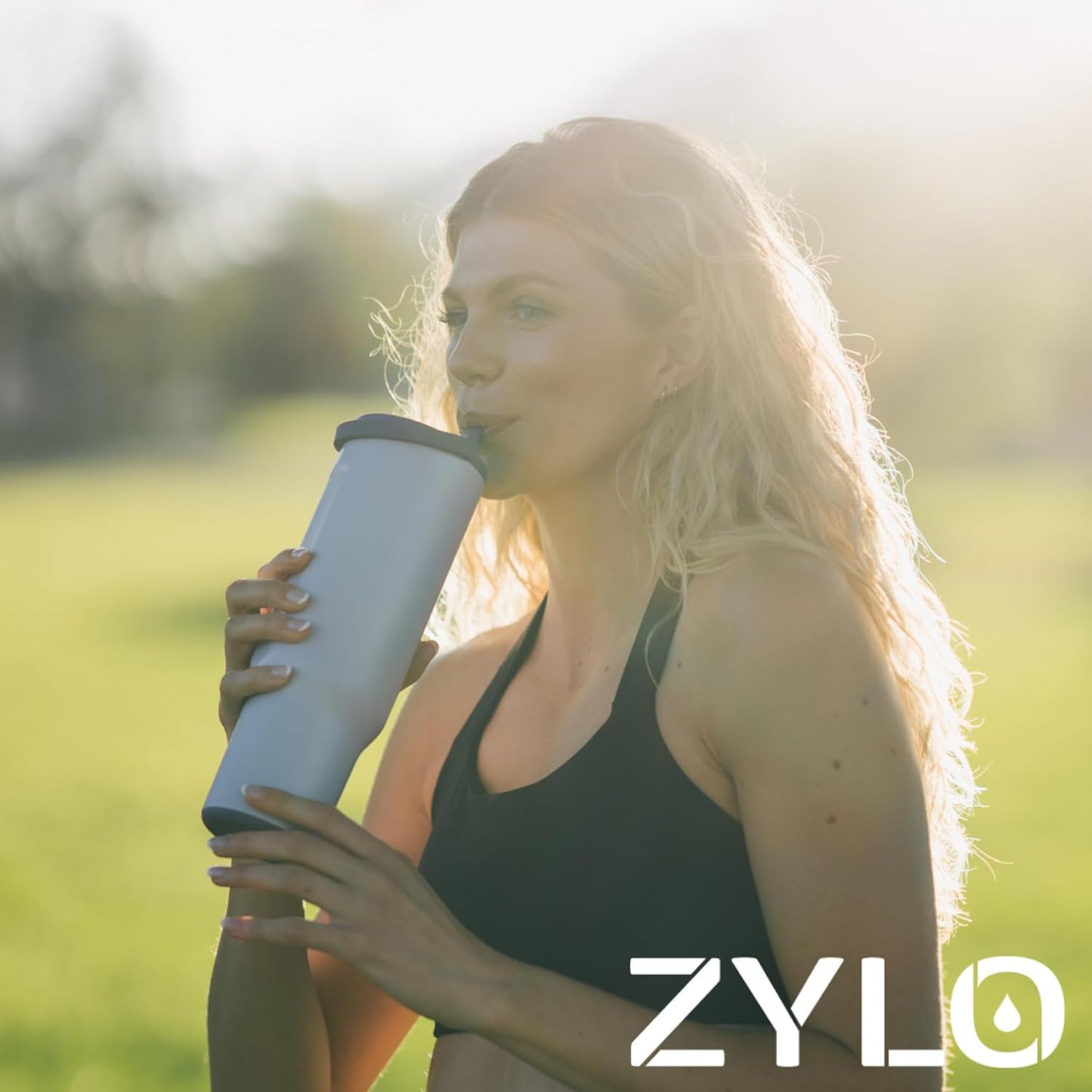 Zylo 32oz Stainless Steel Water Bottle - Insulated Tumbler with Leak-Proof Lid & Straw | BPA-Free, 12hr Hot/24hr Cold - Lavender Fields