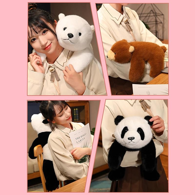 Weighted Panda Stuffed Animal Pillow — 11.8 Inch Black & White Panda Plush