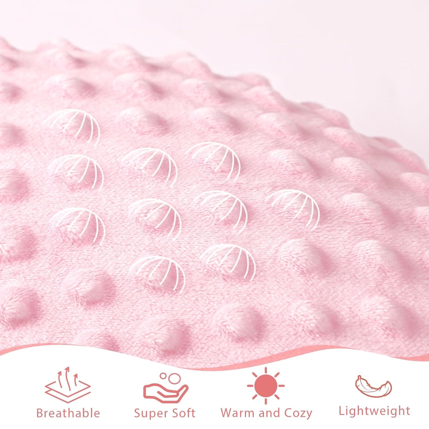 Skiennix Baby Blanket - Soft Double Layer Toddler Blanket 30 x 40 Inch | Pink for Nursery & Stroller