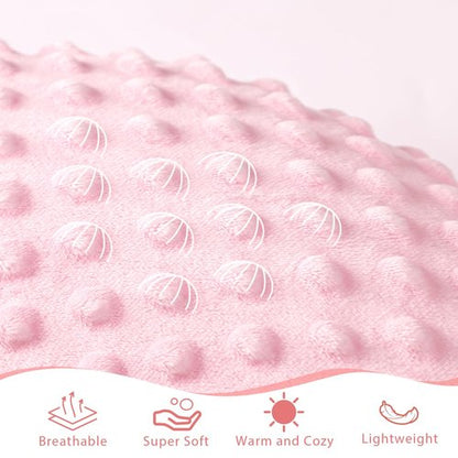 Man Fai Sky Baby Blanket for Girls, Soft Toddler Blanket 30 x 40 Inch, Newborn Blankets for Nursery, Stroller, Toddler Bed, Carseat, Double Layer, Pink
