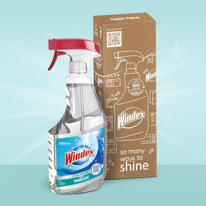 Windex Vinegar Glass Cleaner Spray - Prevents Leakage & Breakage | 23 Fl Oz