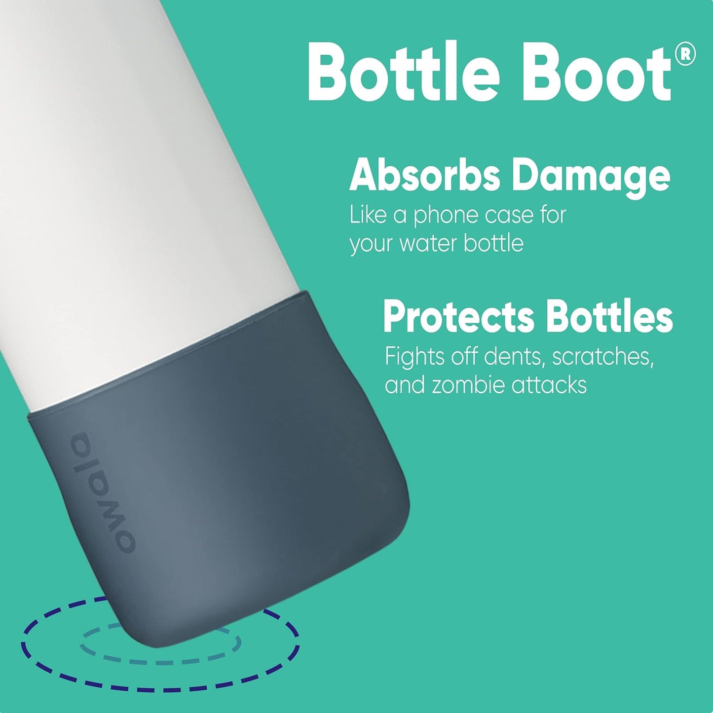 Owala Silicone Boot Accessory - Anti-Slip Protective Sleeve for 32 Oz Stainless Steel Water Bottles | Black
