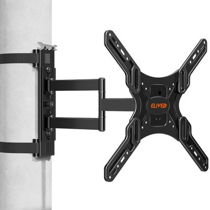 ELIVED Pillar TV Mount for Most 26"-60" TVs, Column TV Mount for Gazebo Patio Pergola, No Drill Full Motion tv Bracket Swivel and Tilt, Fits Multi-Shaped Poles, Max VESA 400x400mm, 77 Lbs. YD0084