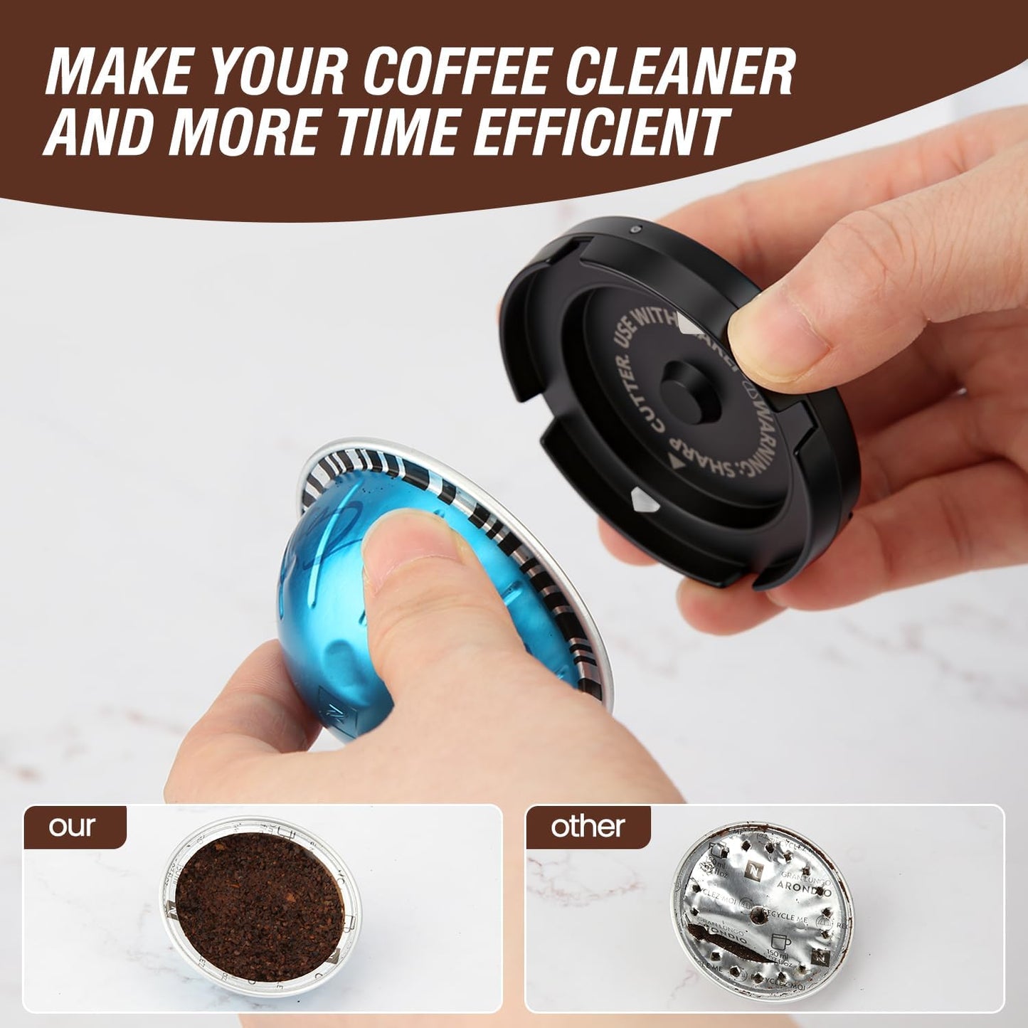Nespresso Reusable Double Pods Kit - Refillable Coffee Pods with 52 Foil Seals for Espresso Machines