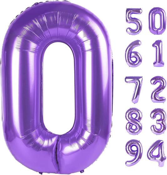 Purple Number Balloon - 40 Inch 0 Balloon | Perfect Birthday Decorations for Girls & Women