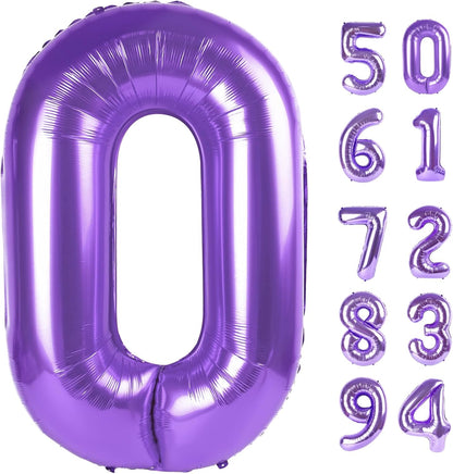 Purple Number Balloon - 40 Inch 0 Balloon | Perfect Birthday Decorations for Girls and Women