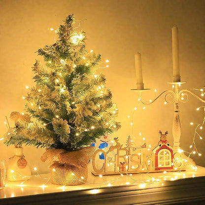 1000LED 100FT Firecracker Fairy Lights Plug-In Warm White, 10-Mode Dimmable Outdoor Indoor