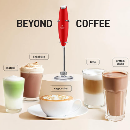 Zulay Kitchen Whisk Milk Frother - Powerful Handheld Foam Maker for Coffee & Lattes | Includes 4 Duracell Batteries