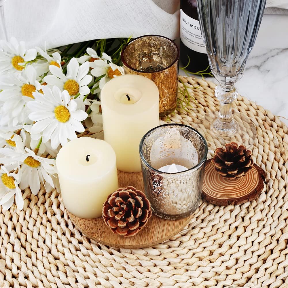 Silver Mercury Glass Tea Light Holders - Elegant Votive Candle Holders Set of 36 for Weddings & Home Decor | Perfect for Centerpieces & Parties