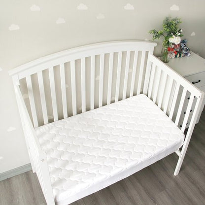 Crib Mattress Protector Sheets Fitted Waterproof Mattress Pad Cover, Noiseless & Machine Wash 100% Absorbent Mattress Protector Sheet Quilted White, 52" x 28", 2 Pack