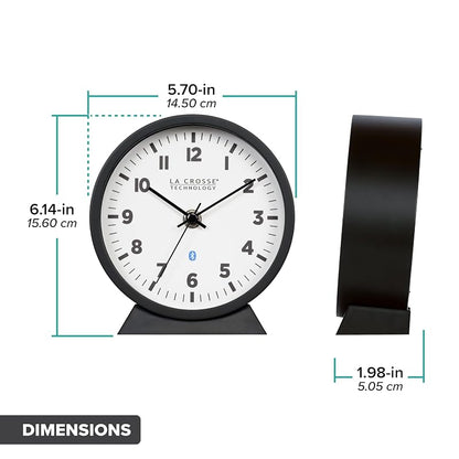 Insta-Set Bluetooth Desk/Wall Clock - 6-Inch, Analog Time Sync with DST