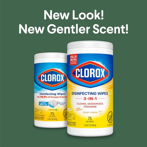 Clorox Disinfecting Cleaning Wipes - Antibacterial & Bleach-Free, Crisp Lemon Scent, 75 Count