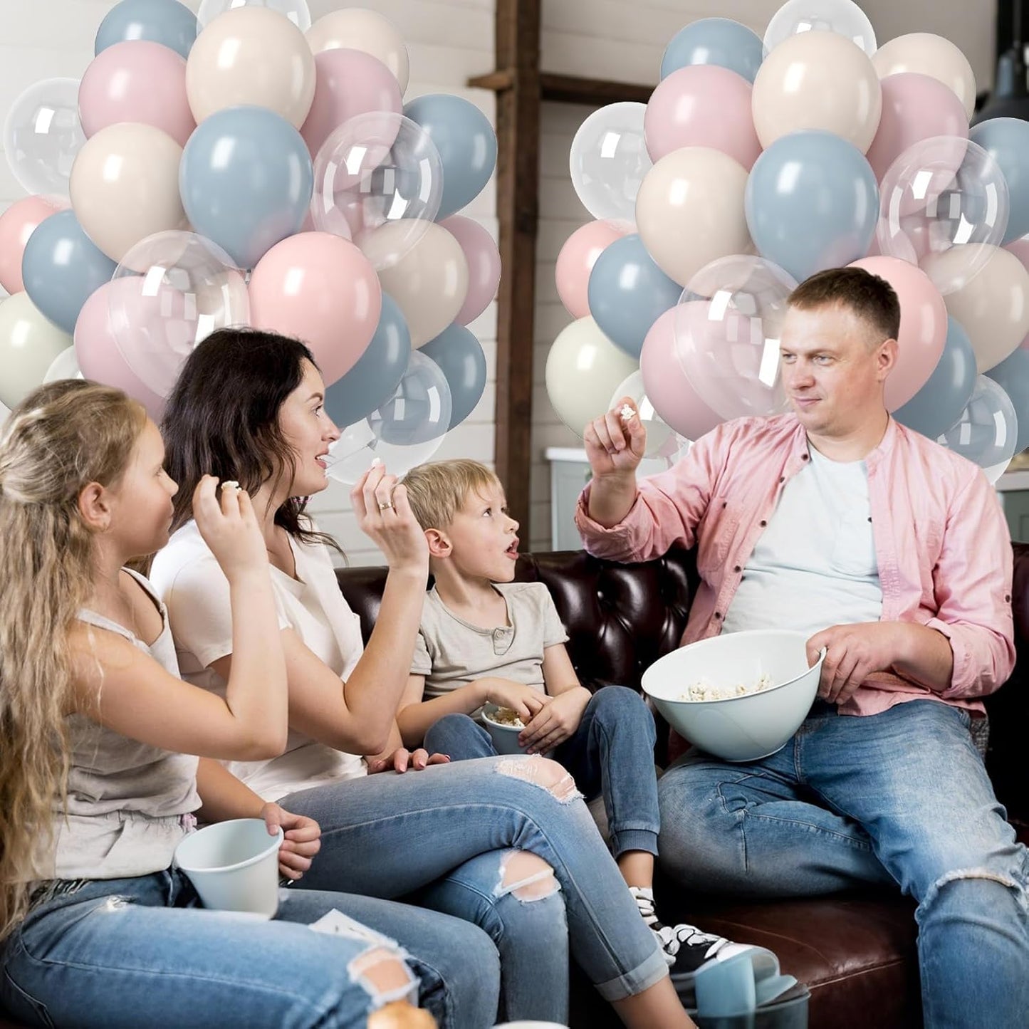 Regine Switzerland 50PCS Gender Reveal Balloon Set - Dusty Pink & Mist Blue 12-Inch Balloons for Baby Shower Decor