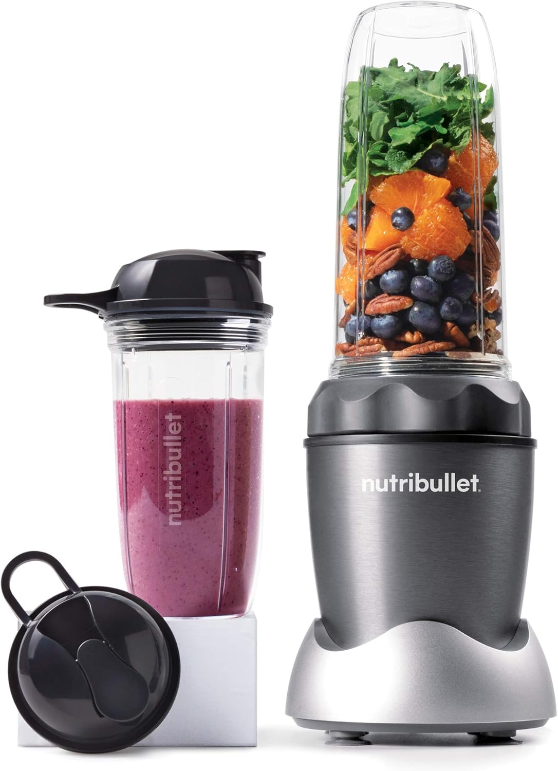 NutriBullet Pro 1000 Single Serve Blender - 7-Piece Set in Dark Gray/Light Gray Skirt