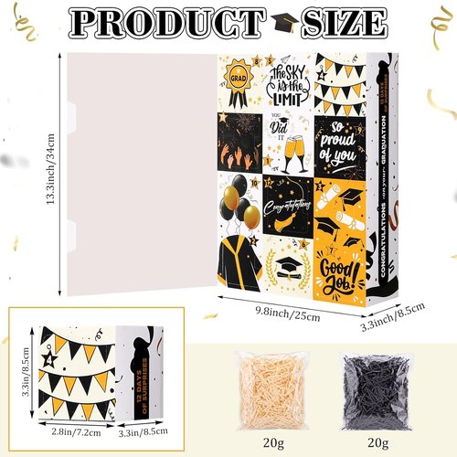 Glenmal Graduation Countdown Calendar Gift Box - 12 Days of Celebration for 2026 Graduates | Fill It Yourself (Black)