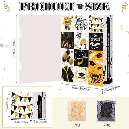 Glenmal Graduation Countdown Calendar Gift Box - 12 Days of Celebration for 2026 Graduates | Fill It Yourself (Black)