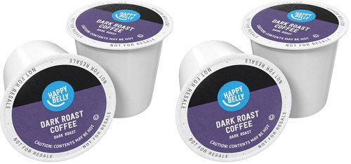 Happy Belly Dark Roast Coffee Pods - Compatible with Keurig 2.0 | 48 Count Pack