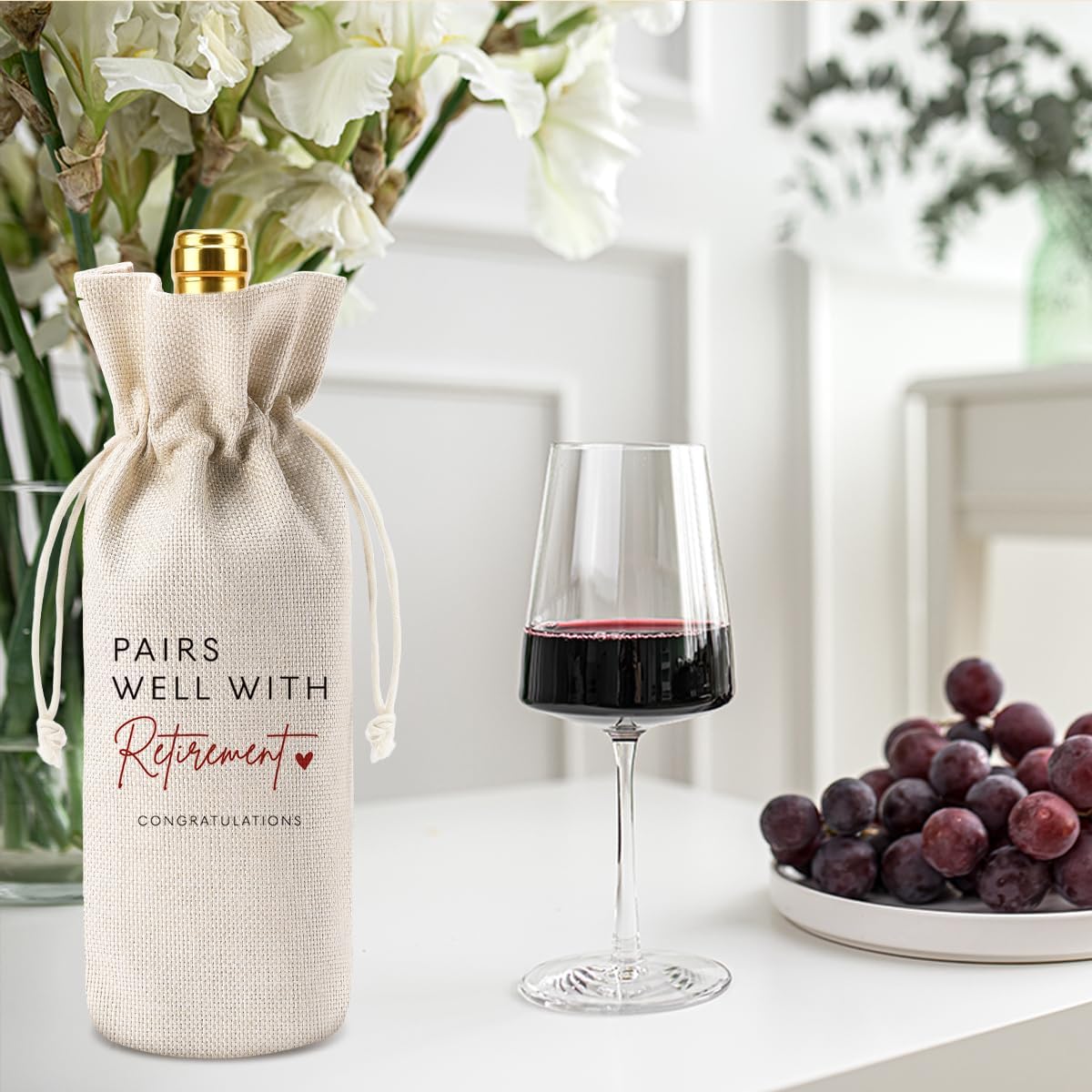 XFW 1Pcs Retirement Wine Bag Retirement Gifts for Women Men Pairs Well With Retirement Wine Bag Farewell Gifts for Coworkers Going Away Gift for Friends Boss