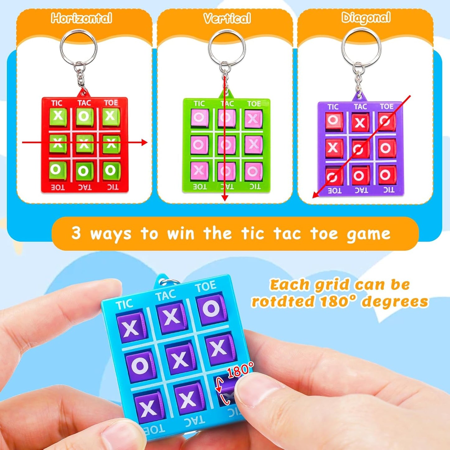 Skiennix 24PCS Tic Tac Toe Game | Fun Birthday Party Favors for Kids Ages 3-12 | Classroom Prize Box