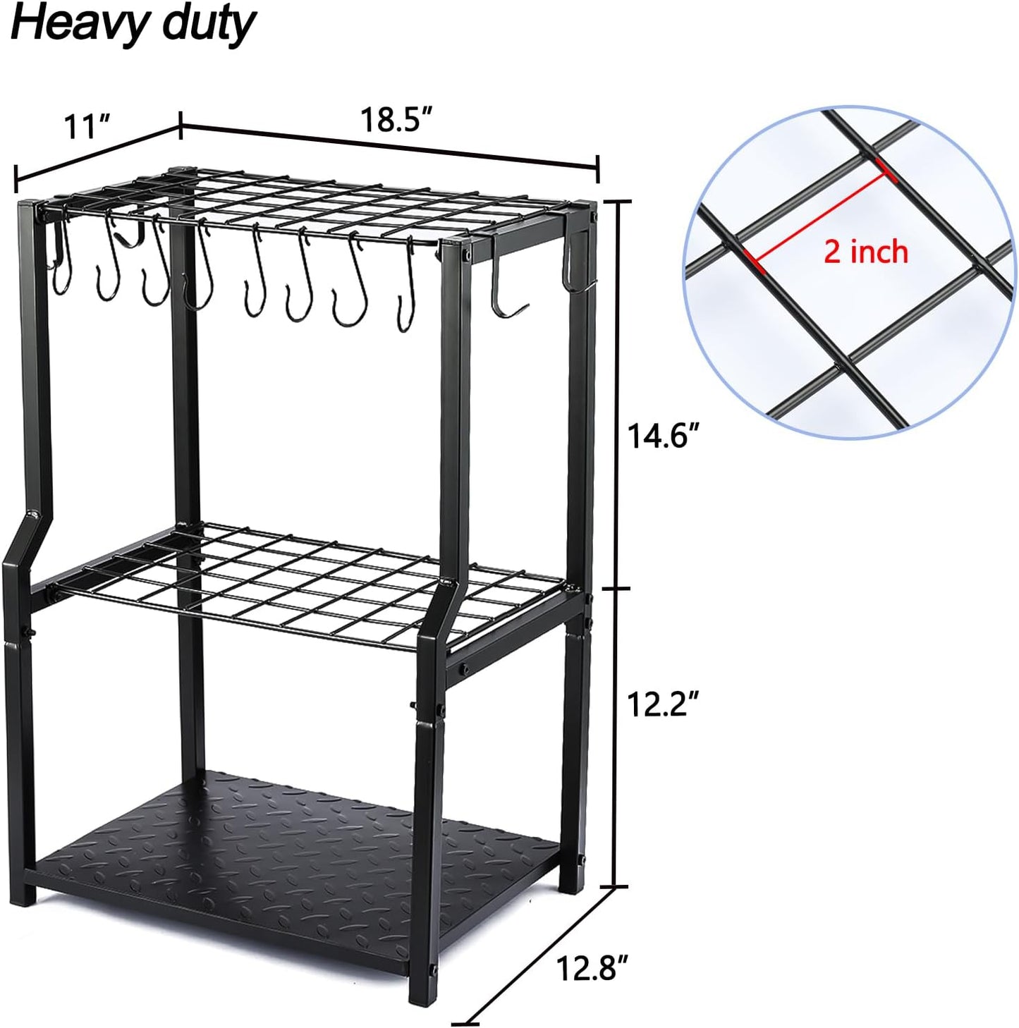 UU-Major Garden Tool Organizer - Heavy Duty Free Standing Rack for Garage & Outdoor Storage