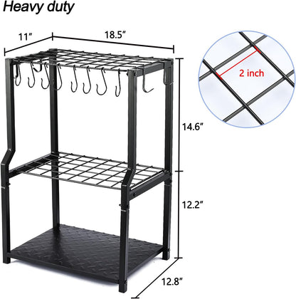 UU-Major Garden Tool Organizer - Heavy Duty Free Standing Rack for Garage & Outdoor Storage