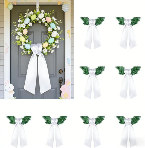 Dream Loom White Wreath - 8-Piece Sash Decoration Set for Easter, Weddings & Holiday Decor