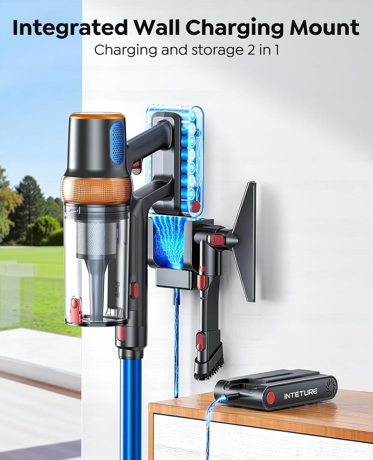 Skiennix Cordless Vacuum Cleaner - 650W 55KPA Power, 70-Minute Runtime, Extra Mattress Tool | Ideal for Pet Hair & Carpets