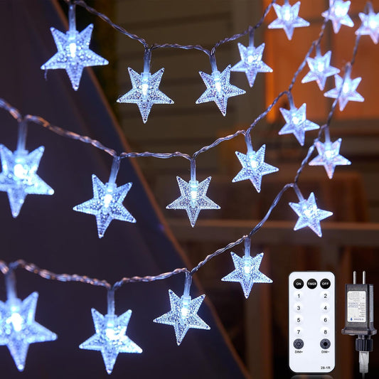 Star String Lights - 33 Ft 100 LED Waterproof Fairy Lights with Remote & Timer | Perfect for Bedroom, Patio & Parties