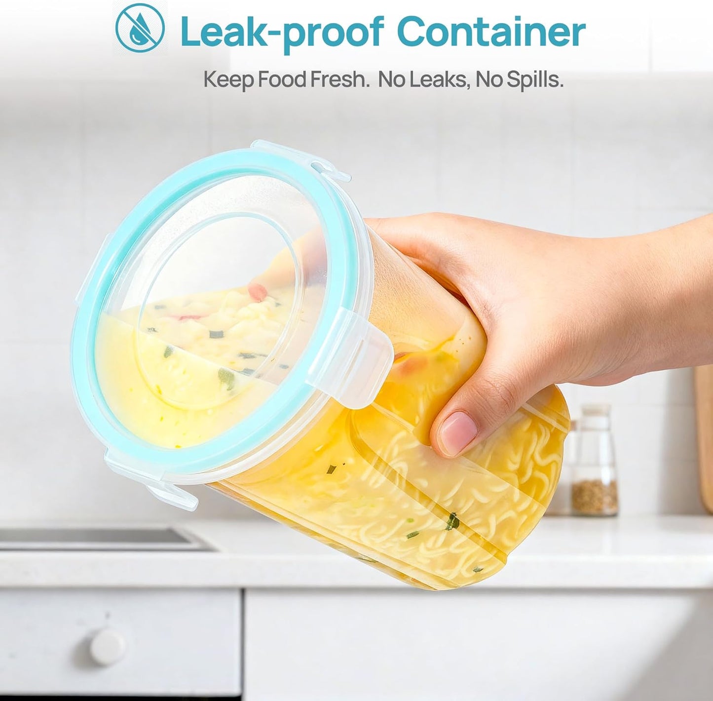 Vtopmart 32oz Freezer Storage Containers - Airtight Meal Prep Containers | 6-Pack, Reusable, Microwave Safe