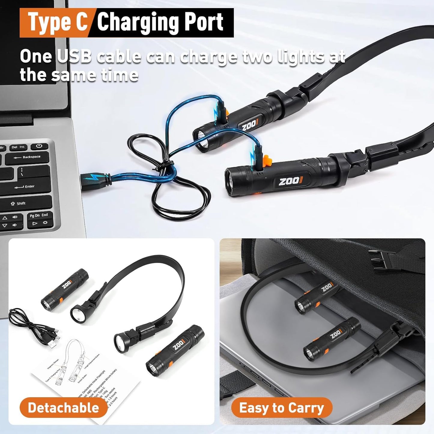 ZOOI Neck Light - Versatile Flashlight Lamp for Dads | Perfect Father's Day Gift for Men