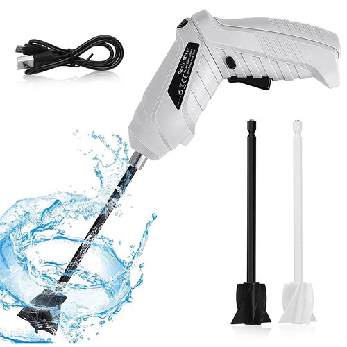 Cordless Hand Mixer, Handheld Resin Mixer, Brushless impusion Lithium Electric Drill, Rechargeable Hand Drill, Epoxy Resin Mixer with 2 Paddles