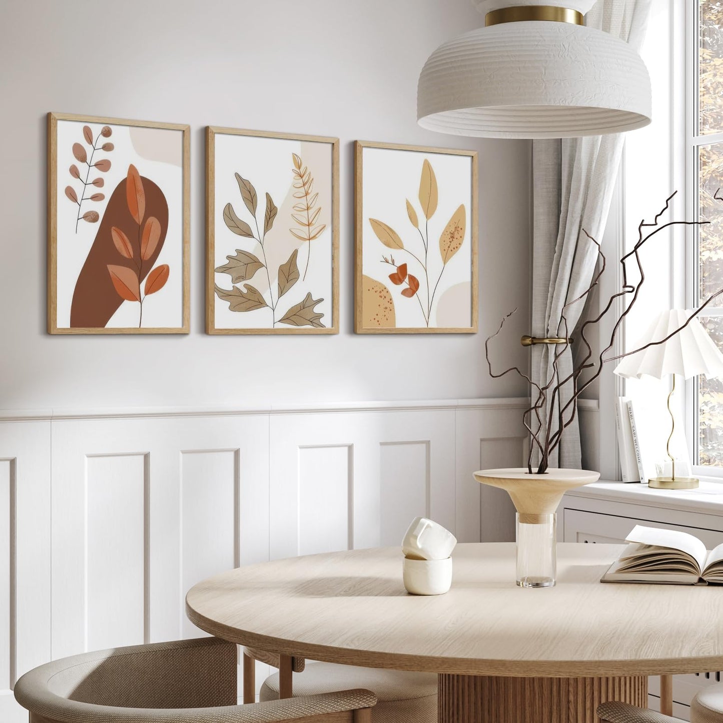 QTART 18X24 Picture Frame, 18x24 Frame Natural Oak Wood Poster Frame for Photo Wall Mounting Tabletop Display, 3pack 18 by 24 Picture Frames